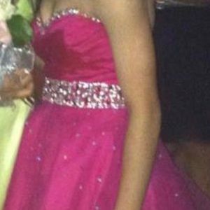 Mori Lee dress, size 0, strapless with tie up back, WORN ONCE, great condition